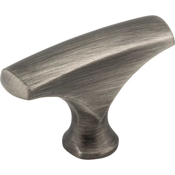 Elements 1-5/8" Overall Length Brushed Pewter Aiden Cabinet "T" Knob 993BNBDL - main